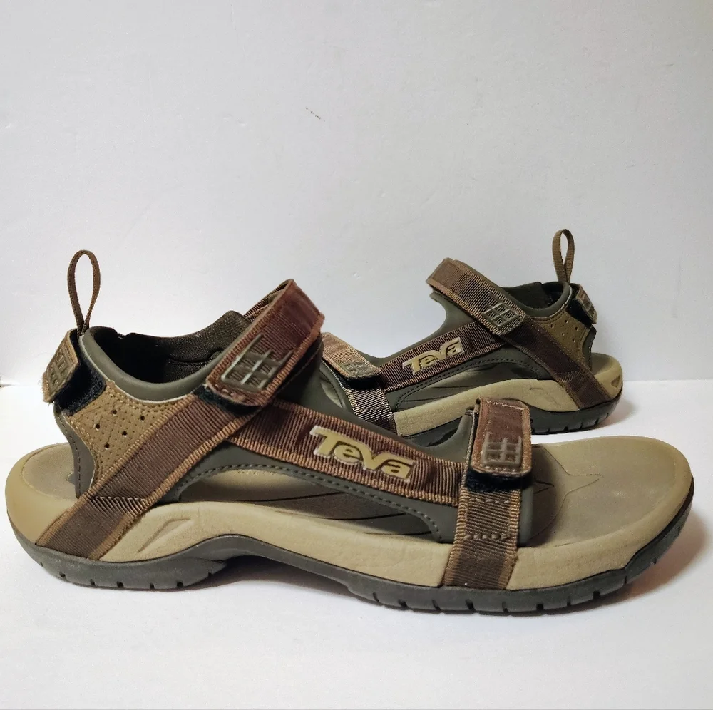 Teva Men's Tanza Brown Trail Outdoor Adjustable Hiking Sandals Size 11
